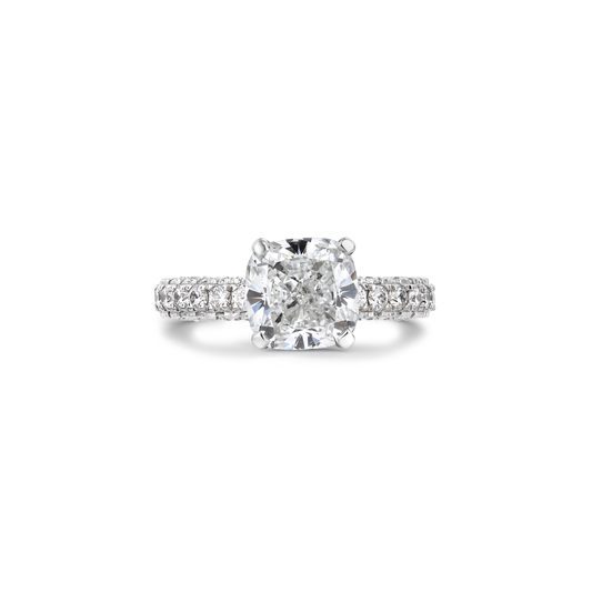 2.5ct Cushion Lab Diamond Aurora Ring