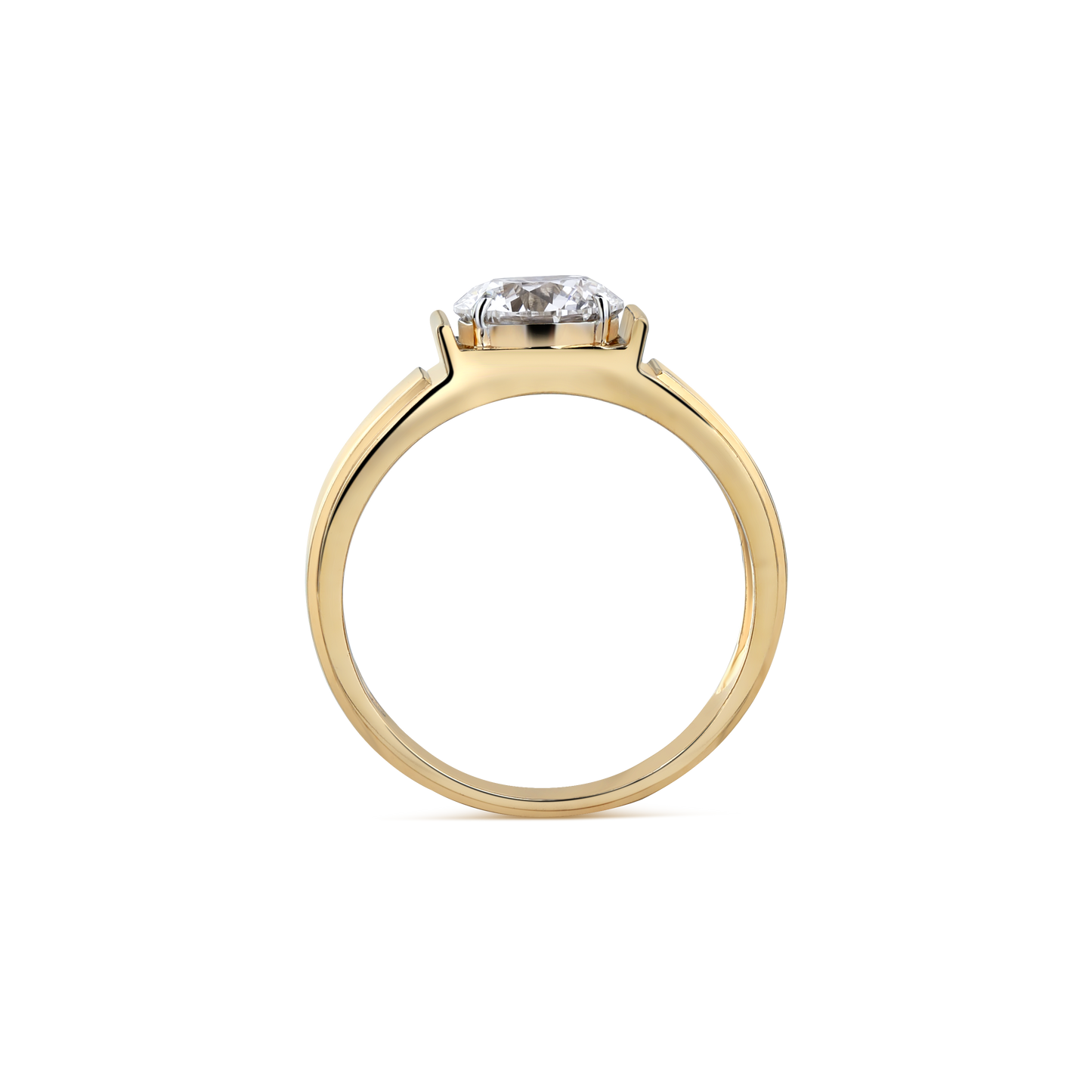 2ct Round Lab Diamond Solitaire Gents Ring