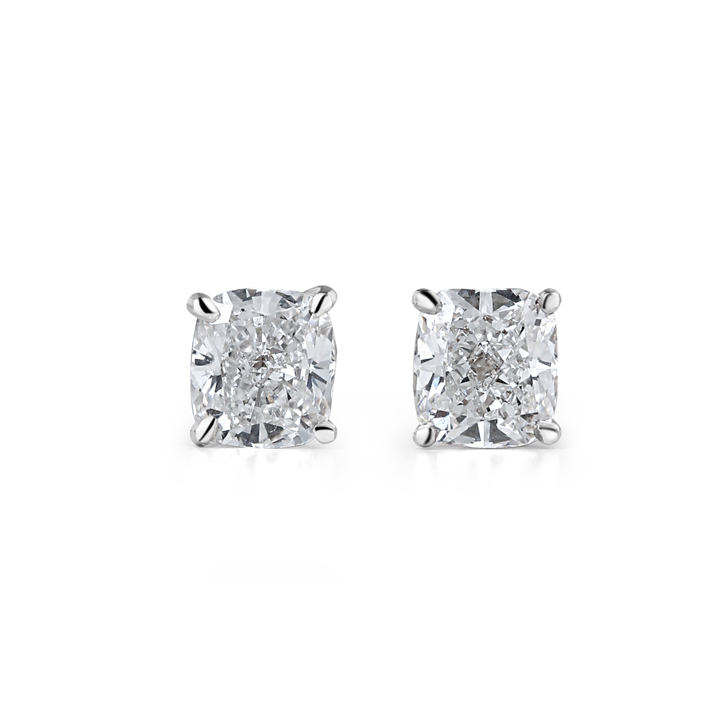 1.5ct Cushion Lab Diamond Solitaire Studs