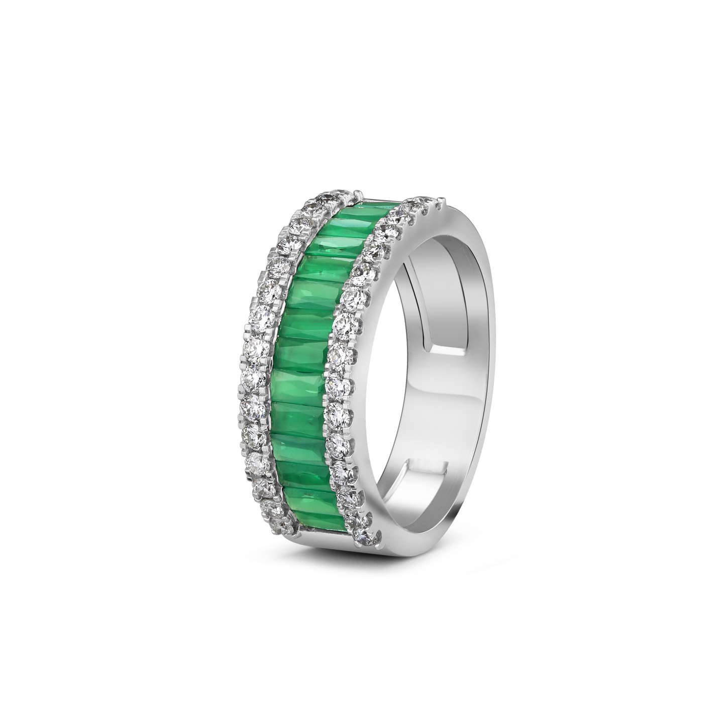 Emerald Band Diamond Ring