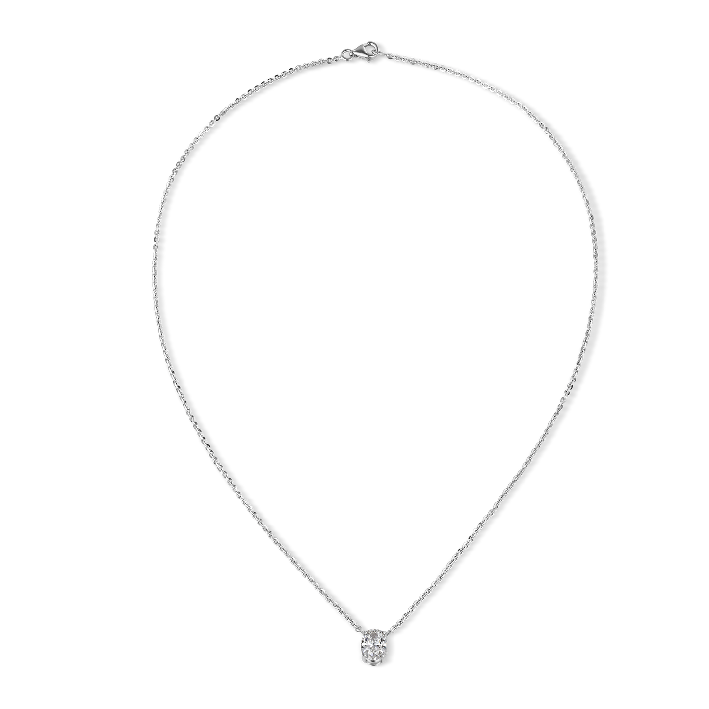 Oval Fountain Lab Diamond Pendant