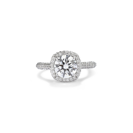 1.5ct Halo Round Lab Diamond Solitaire Ring