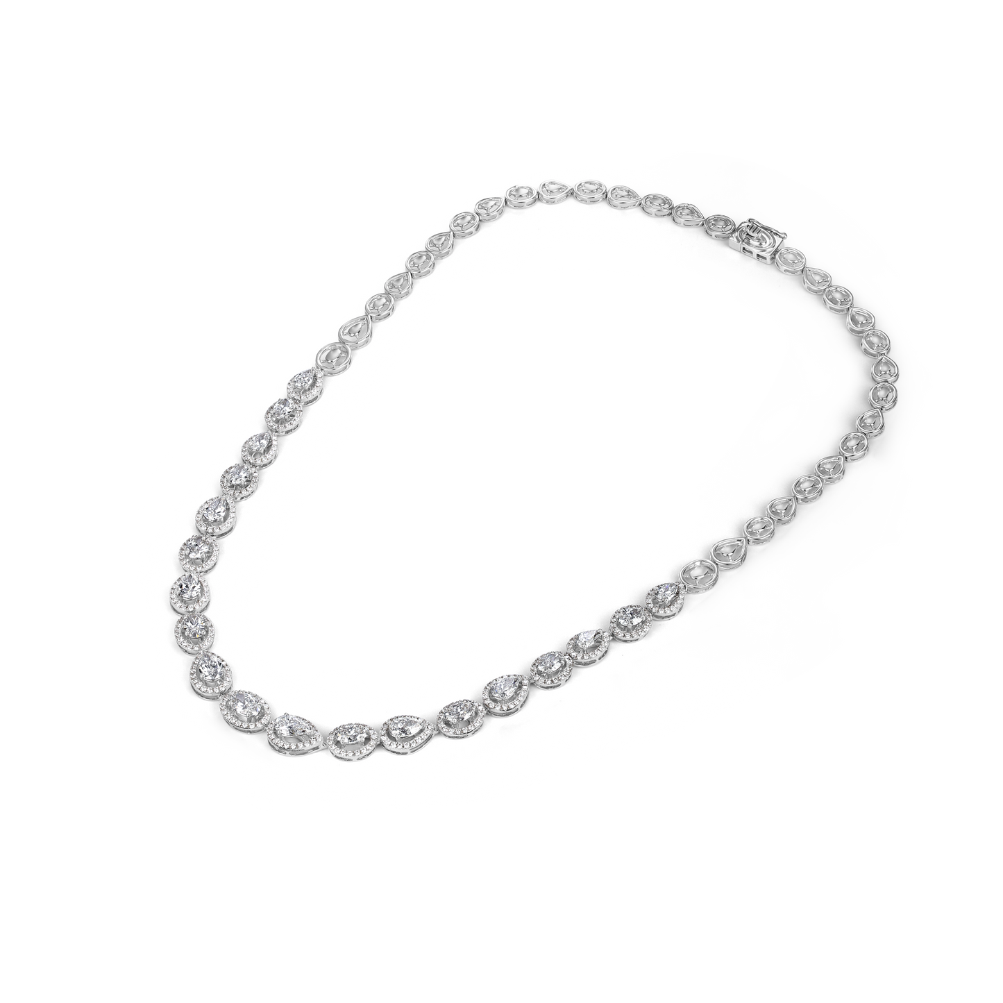 Halo Pear Elegance Necklace