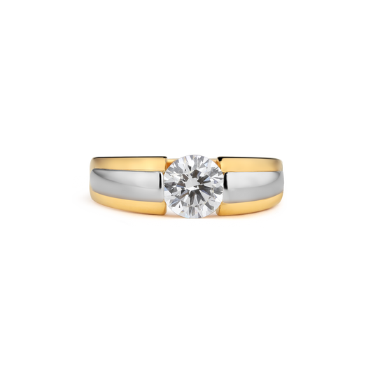 1.5ct  Round Lab Diamond Solitaire Gents Ring