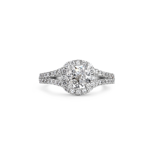 1ct Halo Round Lab Diamond Engagement Ring