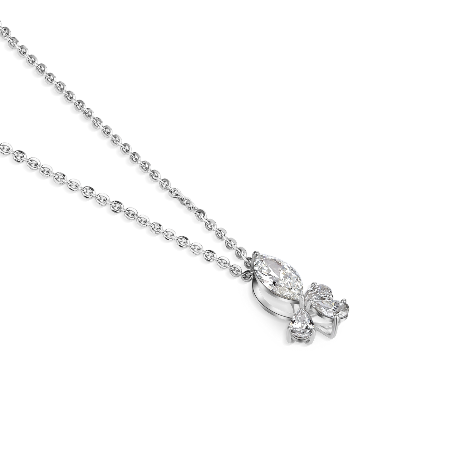 Floral Pear Lab Diamond Pendant