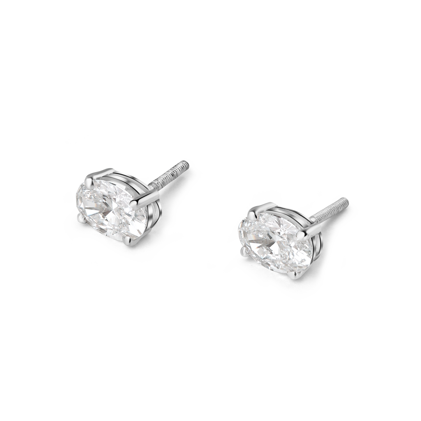 1ct Oval Lab Diamond Solitaire Studs