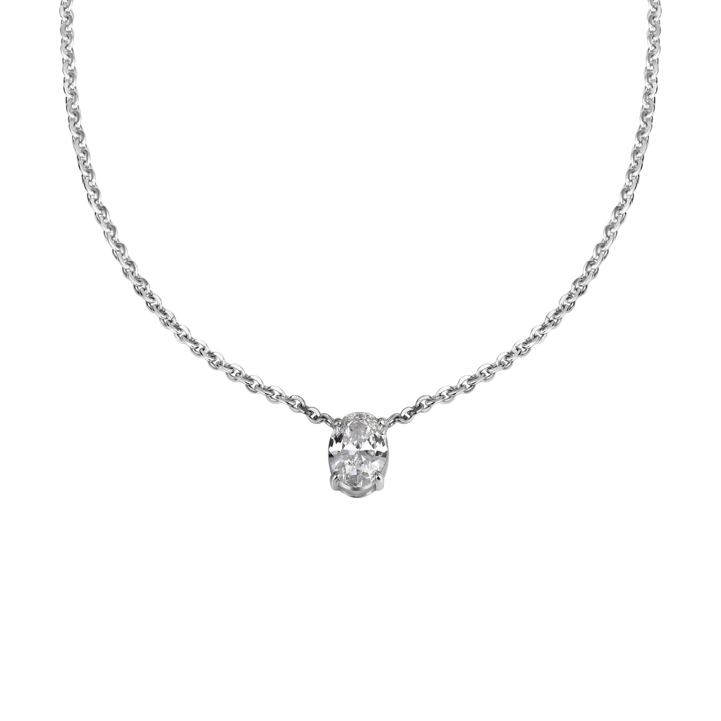 Oval Fountain Lab Diamond Pendant