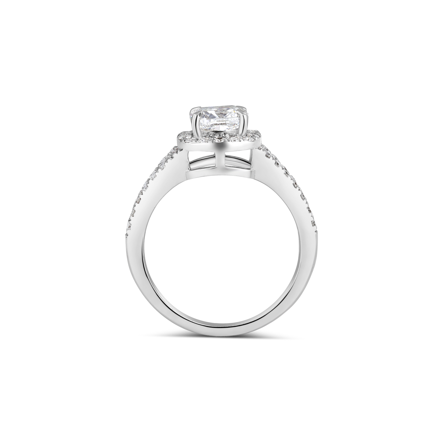1ct Halo Round Lab Diamond Engagement Ring