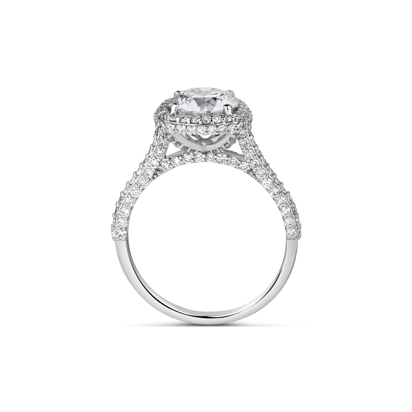 1.5ct Halo Round Lab Diamond Solitaire Ring