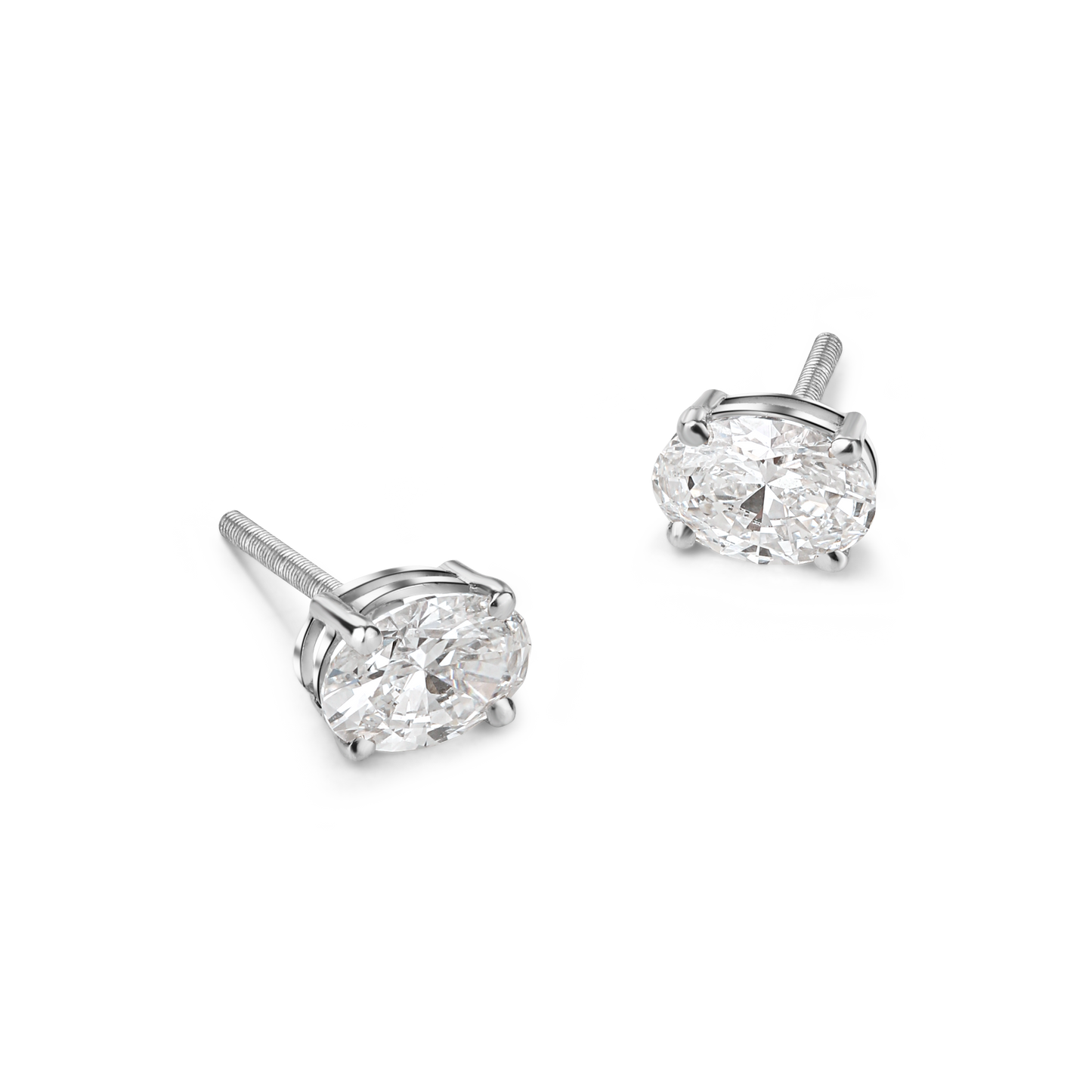 1ct Oval Lab Diamond Solitaire Studs