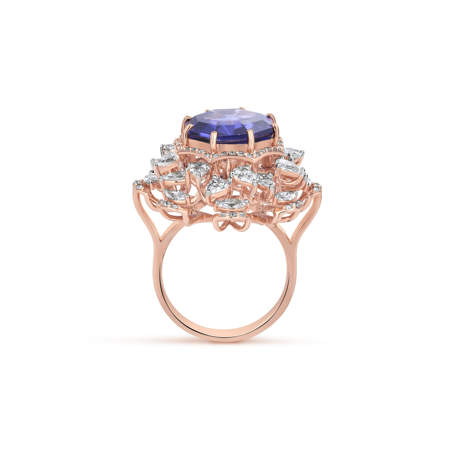 Blue Cocktail Lab Grown Diamond Ring