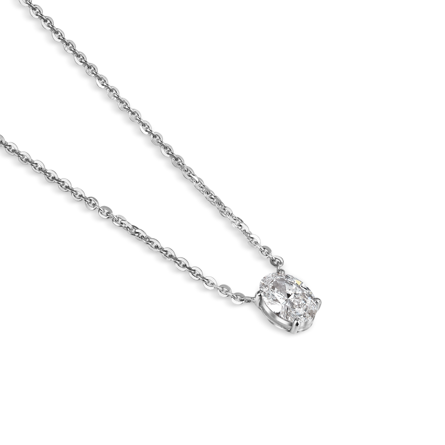 Oval Fountain Lab Diamond Pendant