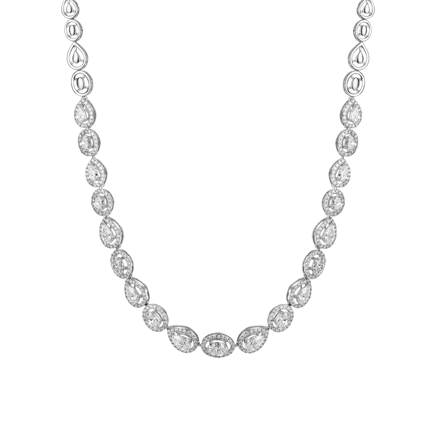 Halo Pear Elegance Necklace