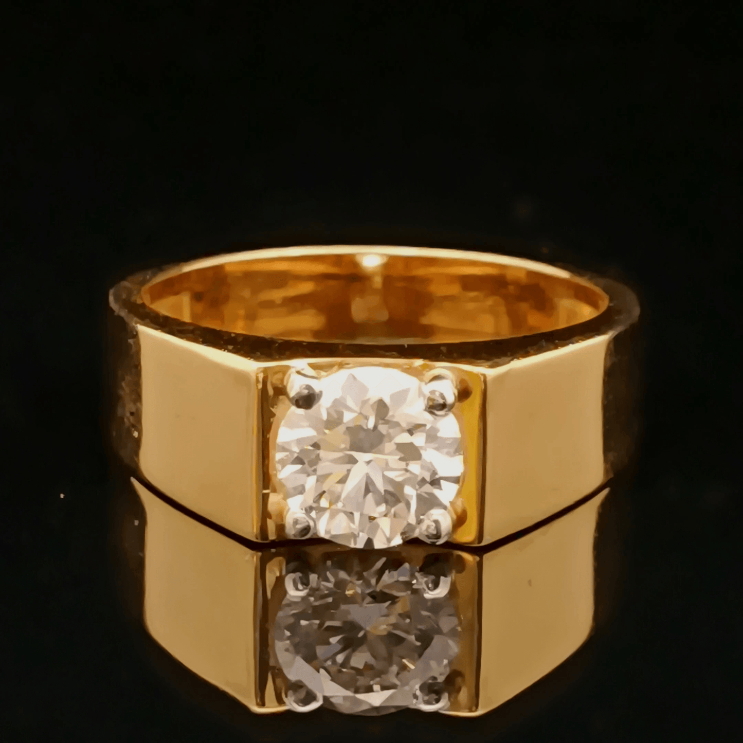 1.5ct Round Lab Diamond Solitaire Gents Ring