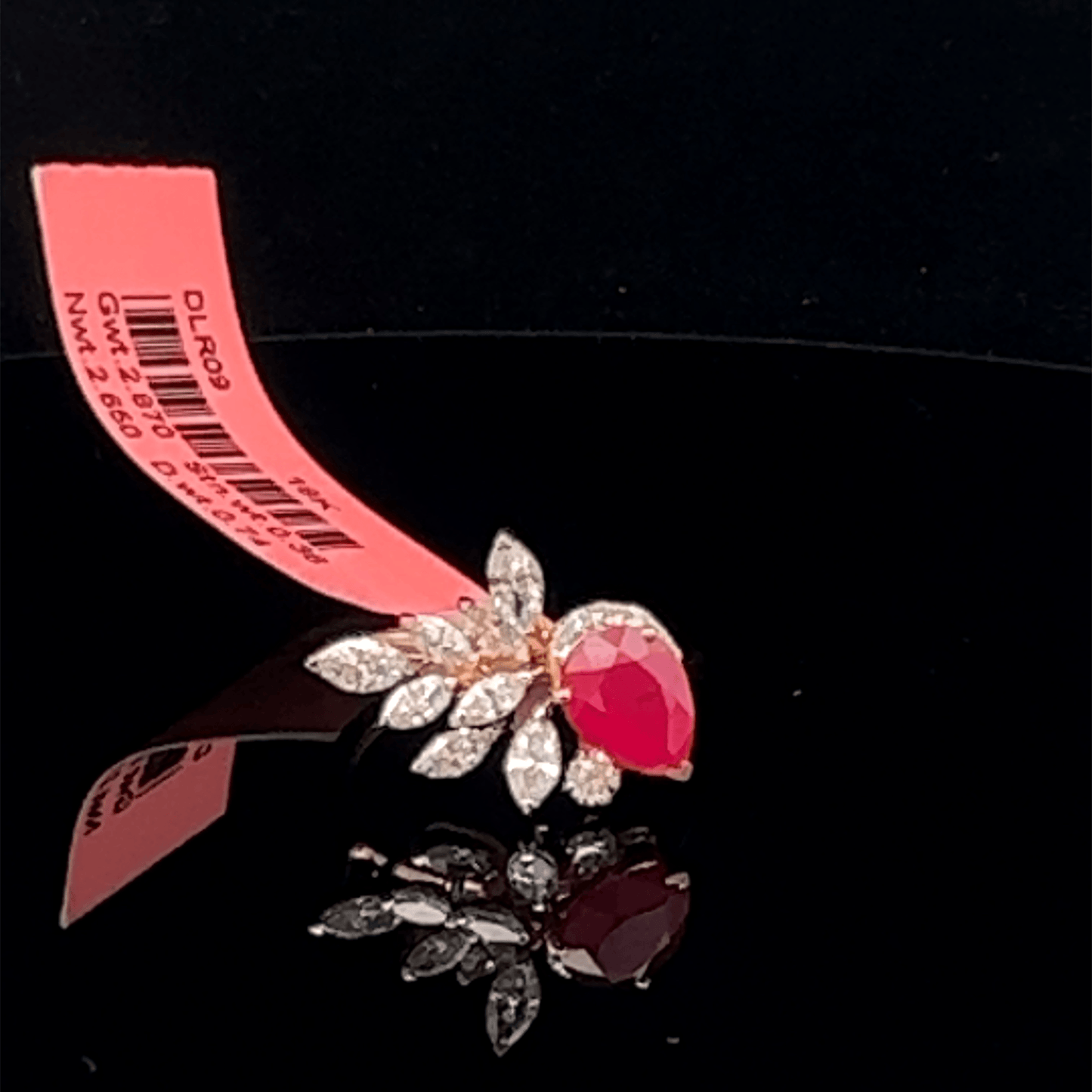 Ruby Floral Cluster Diamond Ring