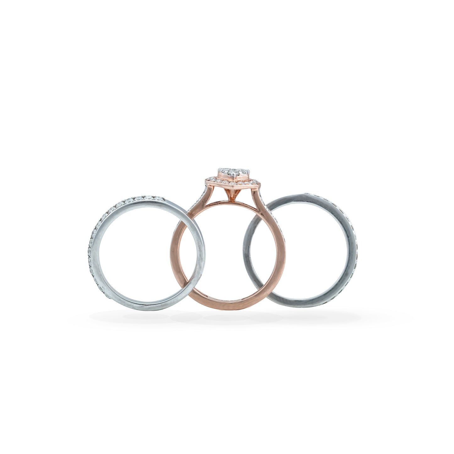 Triple Halo Heart Diamond Ring