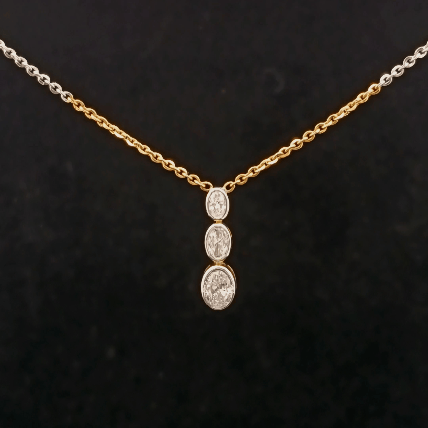 Triple Oval Drop Diamond Pendant