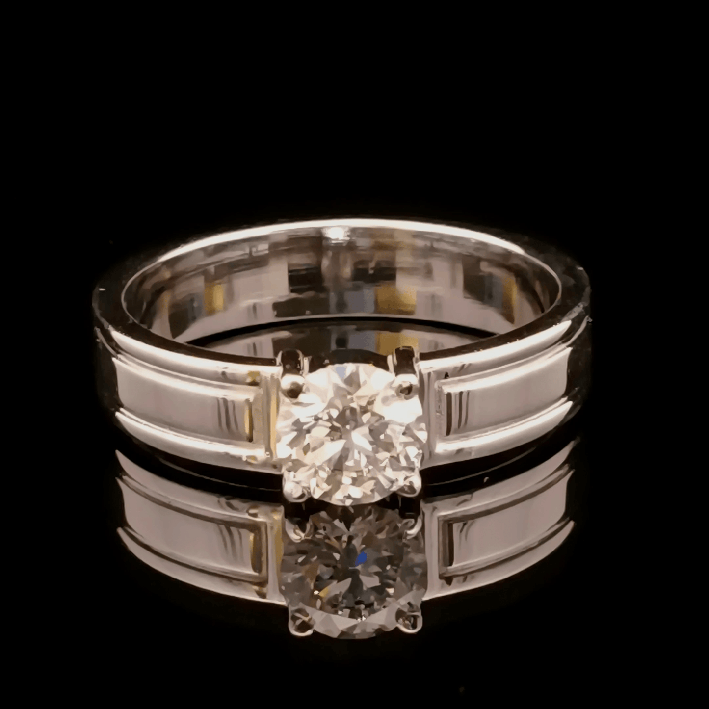 1ct Round Lab Diamond Solitaire Gents Ring