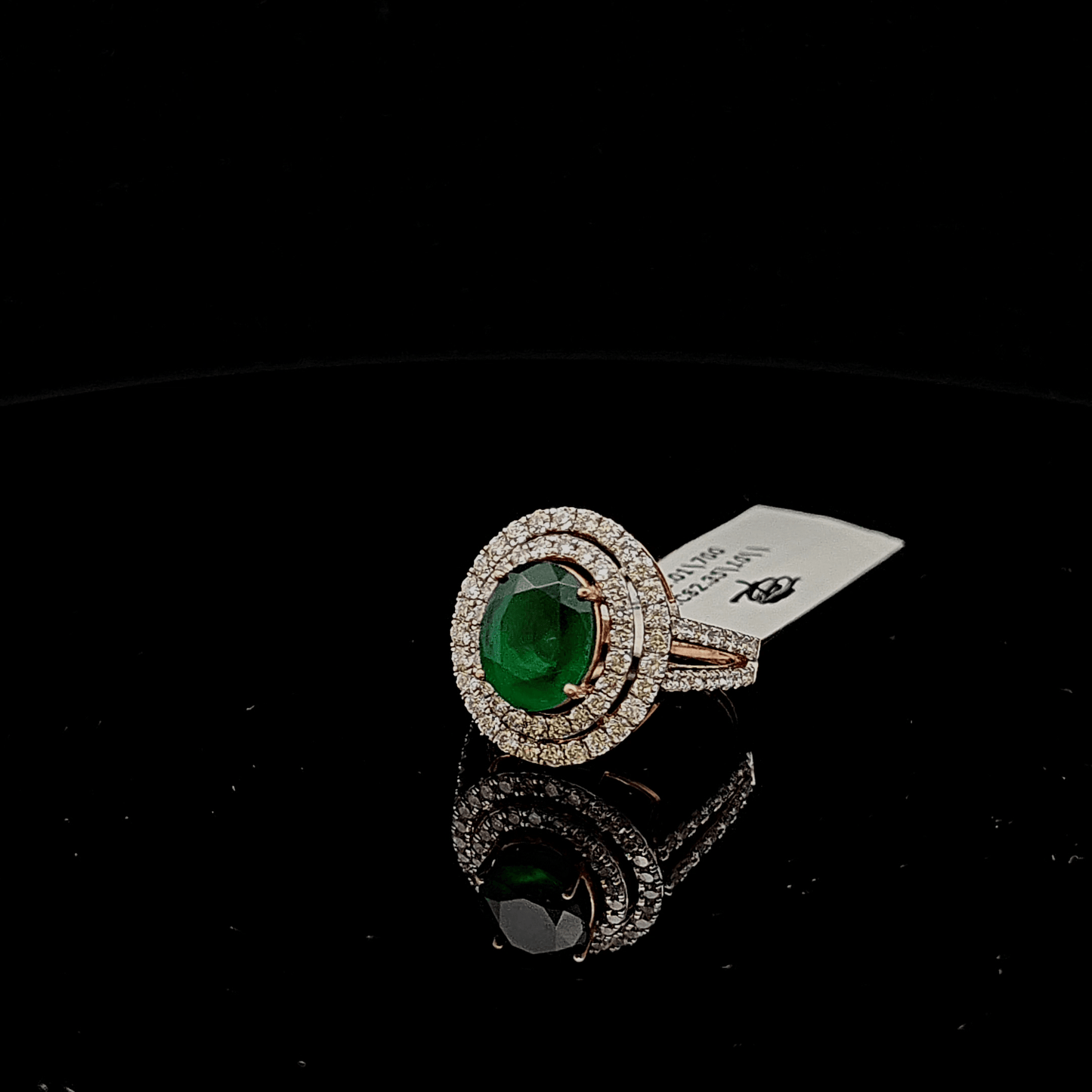 Vintage Style Emerald Diamond Ring