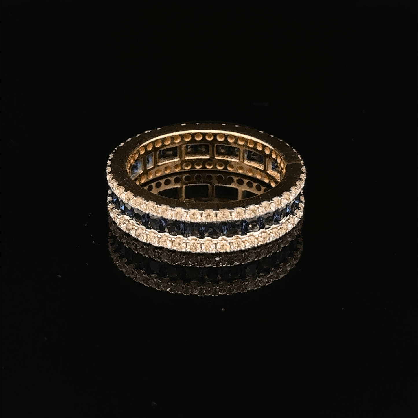 Blue Sapphire Diamond Eternity Band
