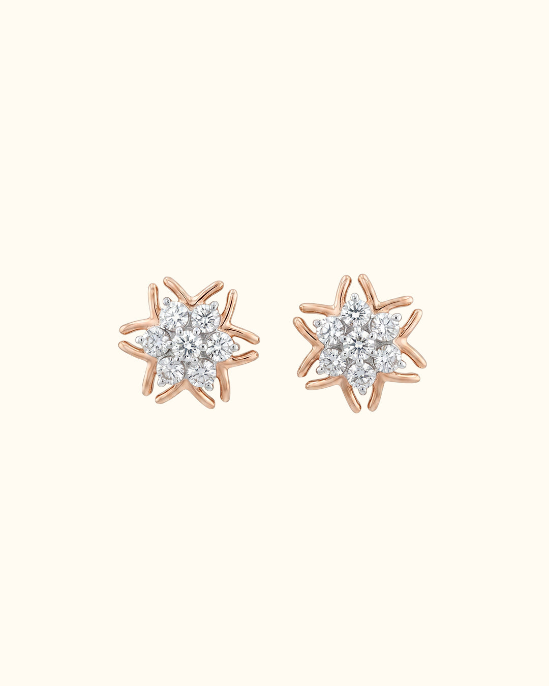 Radiant Starburst Diamond Stud Earrings