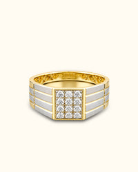 Executive Diamond Grid Men's Ring