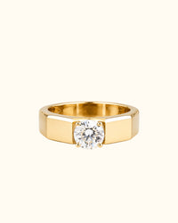 Executive Yellow Gold Round Solitaire Diamond Ring