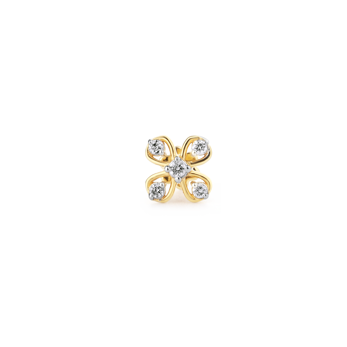 Floral Elegance Diamond Nose Pin