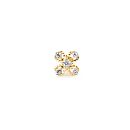 Floral Elegance Diamond Nose Pin