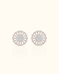 Radiant Sunburst Diamond Stud Earrings
