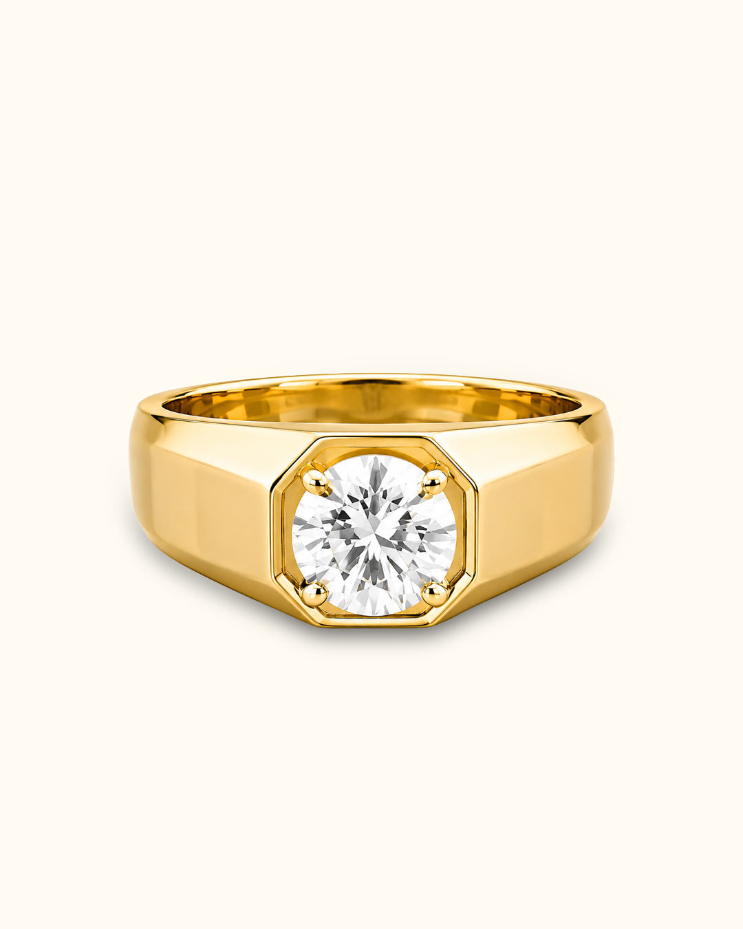 Royal Bezel-Style Round Solitaire Diamond Ring