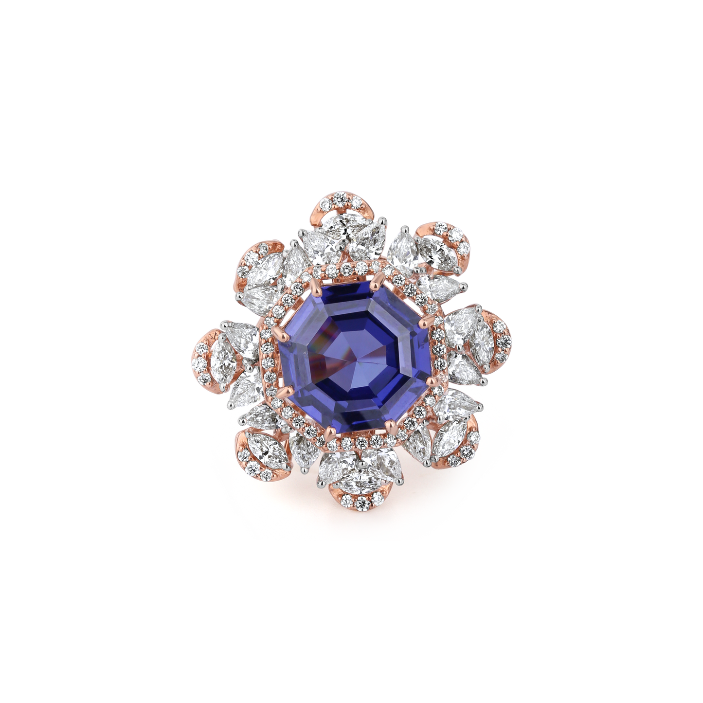 Blue Cocktail Lab Grown Diamond Ring