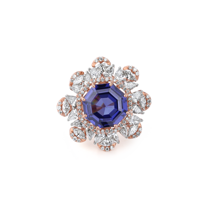 Blue Cocktail Lab Grown Diamond Ring