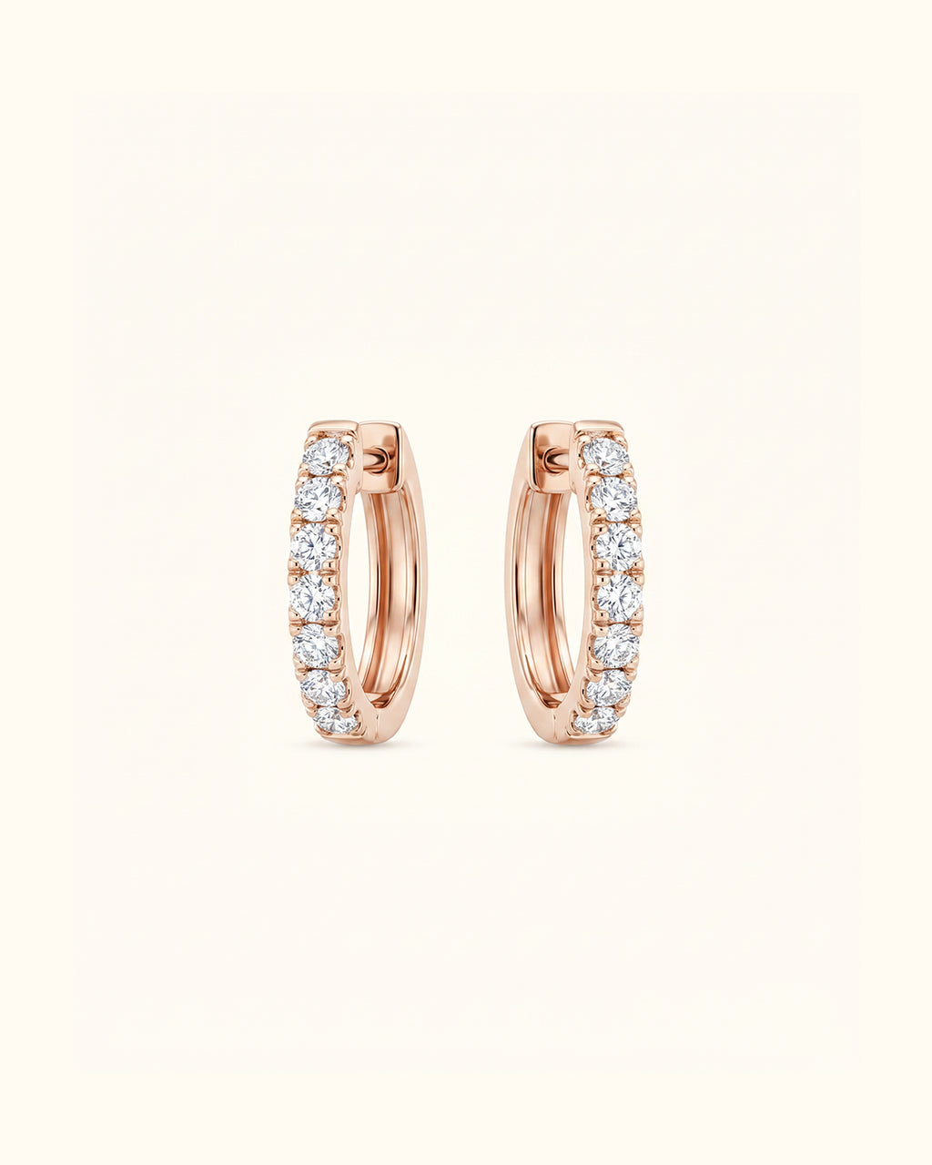 Classic Diamond Huggie Hoop Earrings