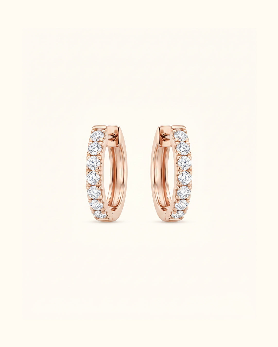 Classic Diamond Huggie Hoop Earrings