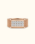 Regal Grid Diamond Men's Ring