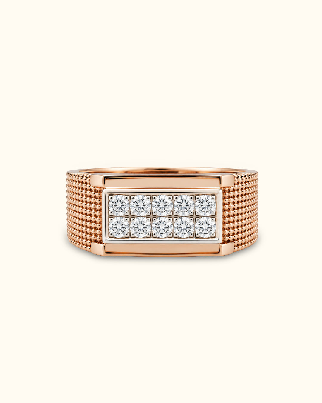 Regal Grid Diamond Men's Ring