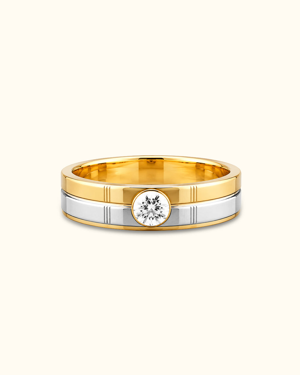 Classic Two-Tone Round Solitaire Ring