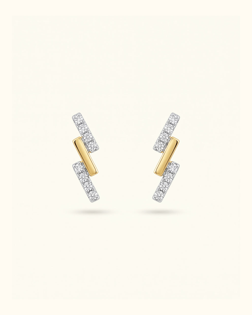 Diamond Lightning Bar Stud Earrings