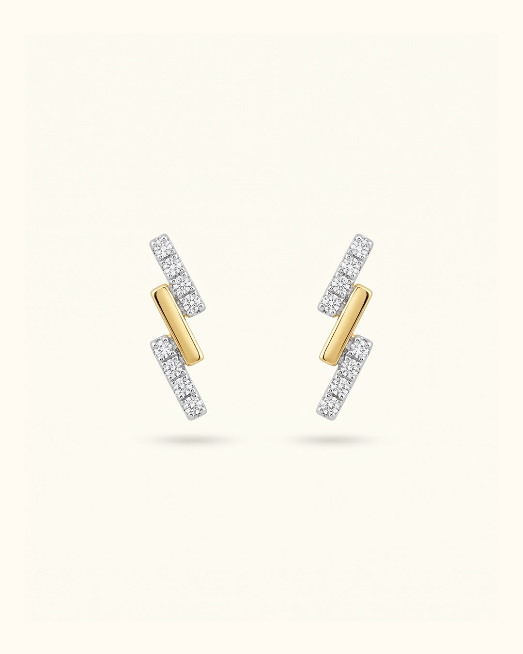 Diamond Lightning Bar Stud Earrings