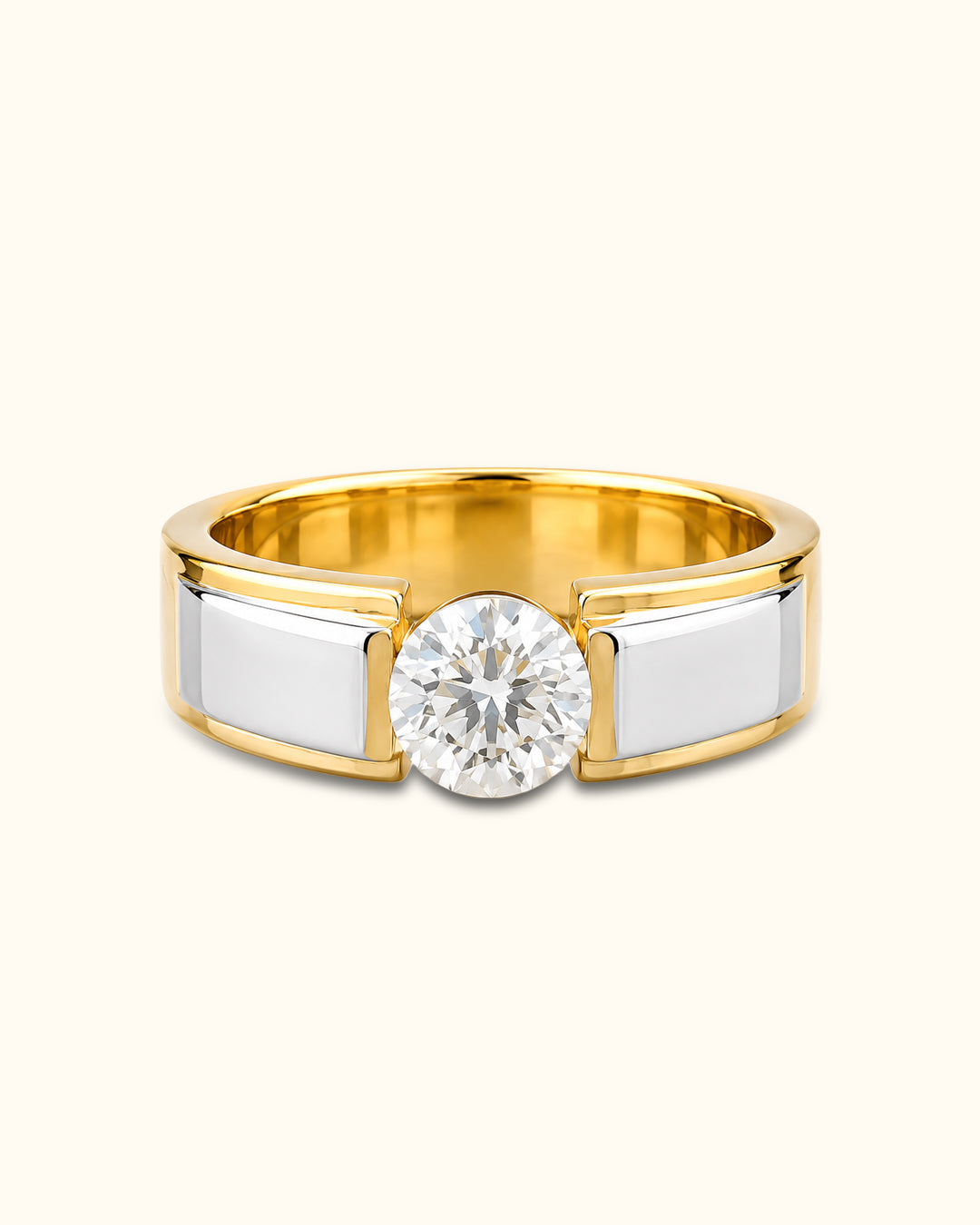 Signature Round Solitaire Gold Ring