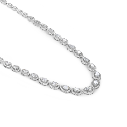Halo Pear Elegance Necklace