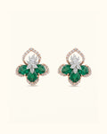 Emerald Blossom Diamond Stud Earrings