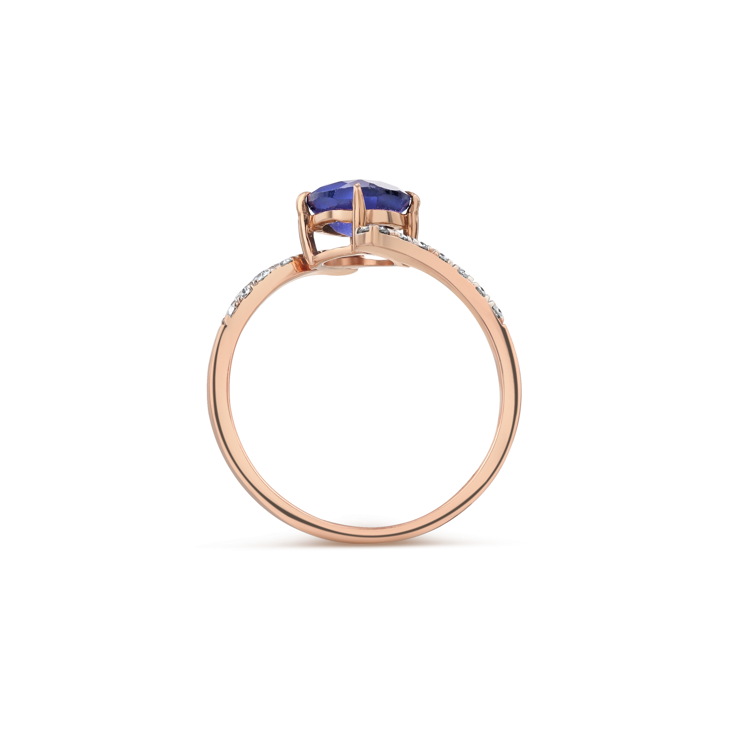 Blue Sapphire Twisted Lab Diamond Ring