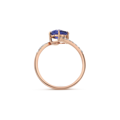 Blue Sapphire Twisted Lab Diamond Ring