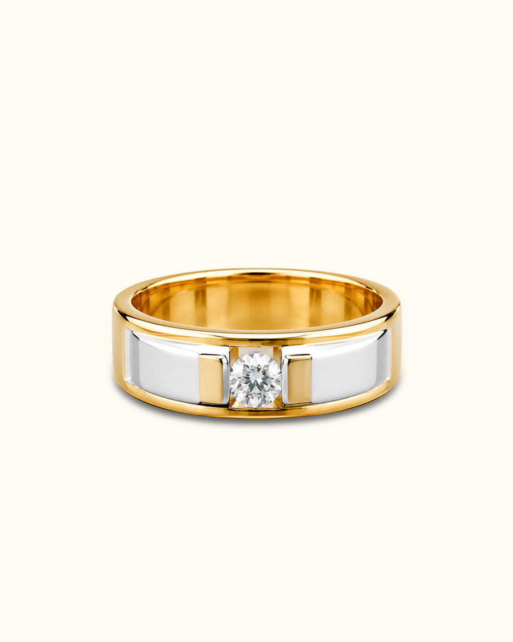 Elegant Round Solitaire Gold Band