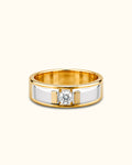 Elegant Round Solitaire Gold Band