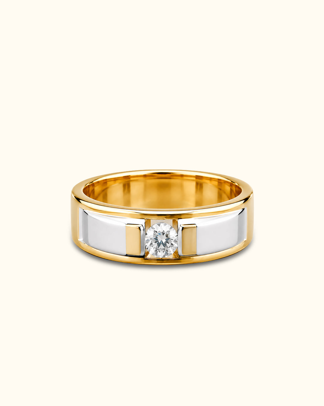Elegant Round Solitaire Gold Band