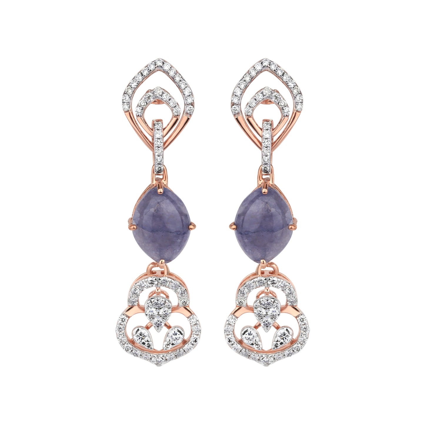 1ct Twilight Bloom Drop Earrings